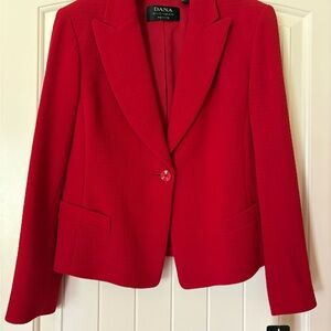 Dana Buchman Red Tailored Skirt Suit Blazer NWT Petite Size 10